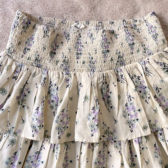 NWT Aerie Ready to Ruffle Floral Mini Skirt Cream Size S - Picture 7 of 7